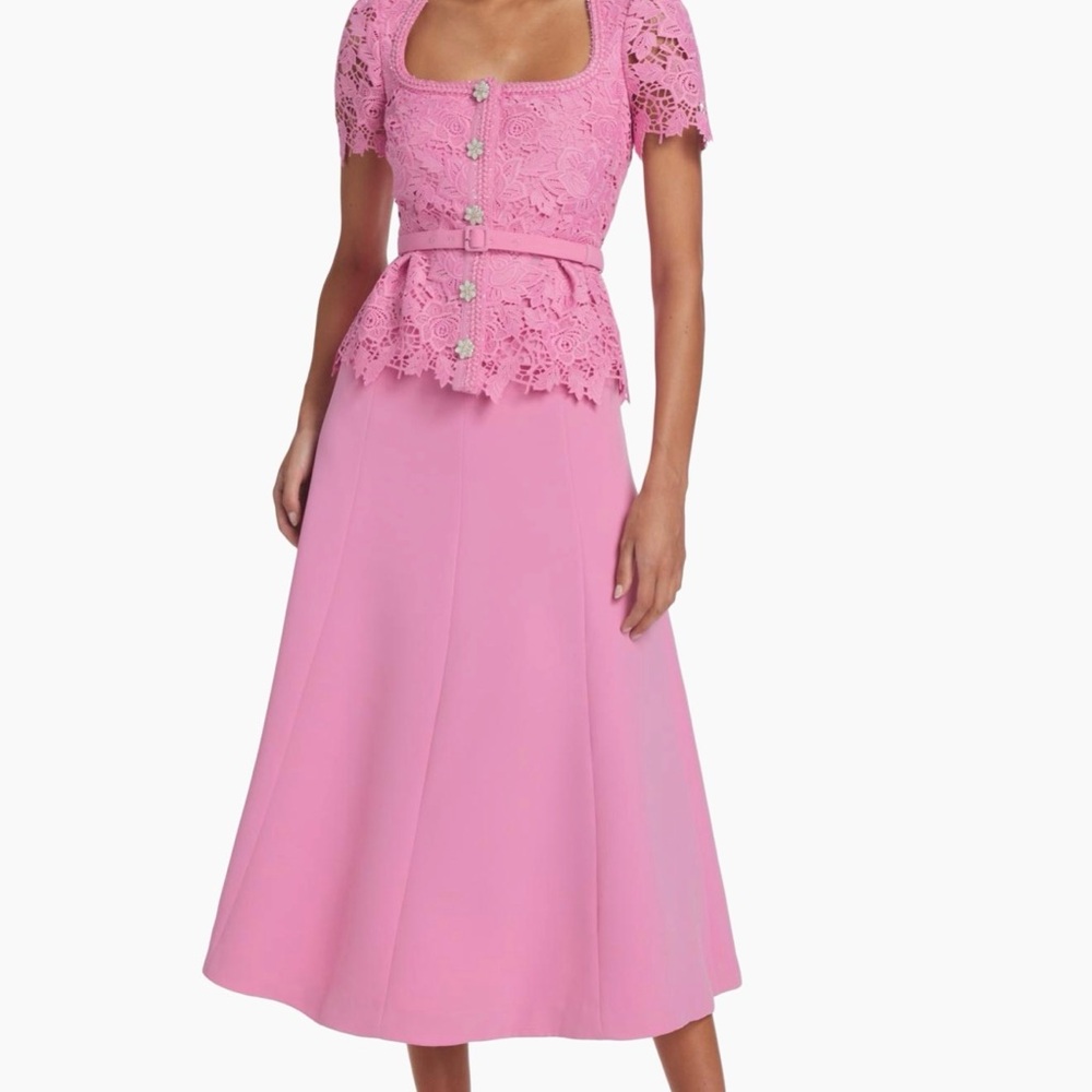 Self-Portrait Pink Lace Skirt Set